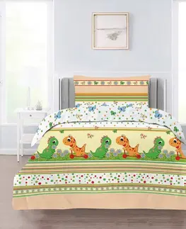 Obliečky bavlnené Dino TiaHome - Detský set 130x90cm + 65x45cm