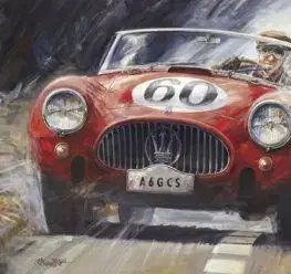 (B) 3D pohľadnica Maserati 1954