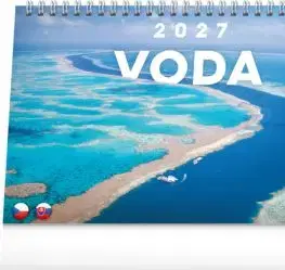 NOTIQUE Stolový kalendár Voda CZ/SK 2027, 23,1 x 14,5 cm