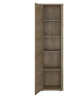 KONDELA Conrad 1D jednodverová policová skriňa dub lefkas
