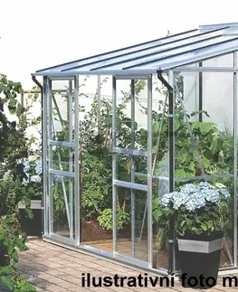 Skleník k stene VITAVIA IDA 5200 polykarbonát strieborný Dekorhome