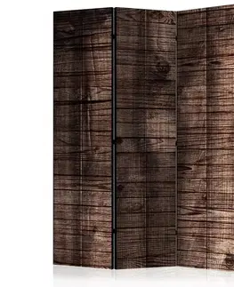 Paraván Dark Brown Boards Dekorhome