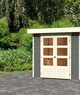 Drevený záhradný domček ASKOLA 3,5 s prístavkom 240 Lanitplast