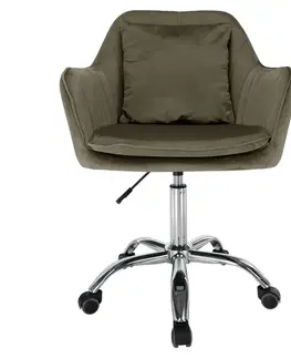 KONDELA Klian kancelárske kreslo sivohnedá taupe (Velvet) / chróm