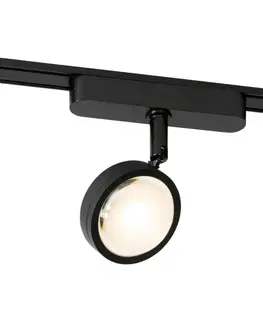 Moderné čierne bodové svetlo pre 1-fázový koľajnicový systém vrátane otočného a sklopného LED - Magnetic Lance