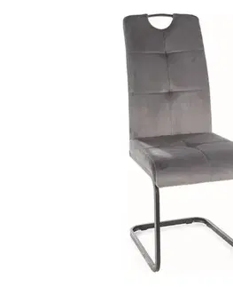 AVEX VELVET jedálenská stolička, šedá / čierna