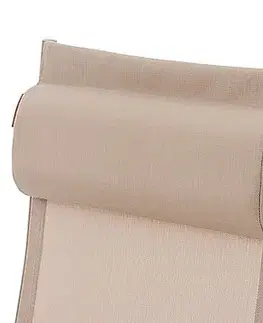 DEOKORK Hliníkové kreslo relaxačné MALTA (ivory)