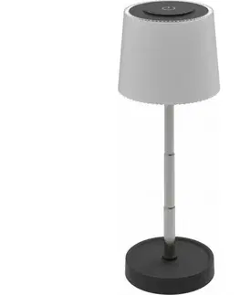  LED stmievateľná vonkajšia nabíjateľná stolová lampa LED/2W/5V IP44 1200 mAh sivá PTL45