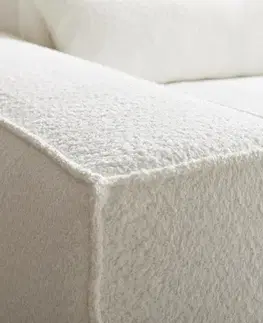 DELIFE Rohová pohovka Sirpio XL 270x170 cm bouclé bielo-krémová variabilné ležadlo
