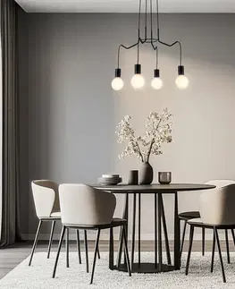Závesná stropná lampa matná čierna 4x40W Basso