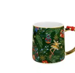 Porcelánový hrnček s mašľou (zlaté uško) Vianočná atmosféra 450 ml