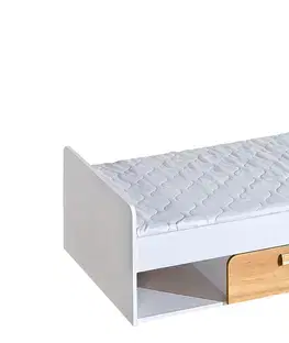 Dolmar Detská posteľ CORNETO L13 | 80 x 195 cm Farba: Biely briliant / dub nash