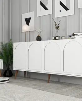 Konzolový stolík Lyon 81 - White, Walnut