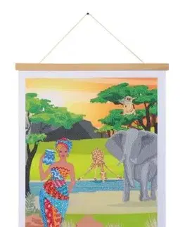 Obraz v lištách Afrika (35x45 cm) vykladanie z diamantov