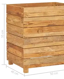 Záhradný kvetináč teakové drevo Dekorhome