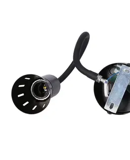 Čierna nastaviteľná nástenná lampa s ramenom + vypínač Arena