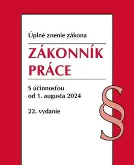 Zákonník práce, 22. vydanie, 8/2024
