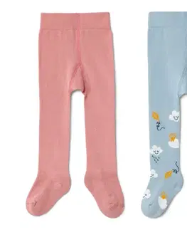 Detské pančuchy, 2 ks, obláčiky/ružové