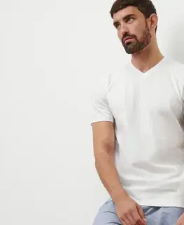 Tričká s výstrihom do V, 2 ks, biele