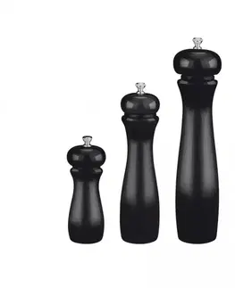 STALGAST Drevený mlynček na soľ a korenie – čierny 12 cm