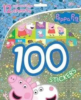 100 samolepiek s maľovankovými listami Prasiatko Peppa