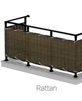 Balkónová zástena 75cm/600 cm ratan wenge