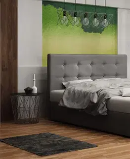 BONEMI 1 čalúnená manželská posteľ 180 x 200 cm, šedá COSMIC 160
