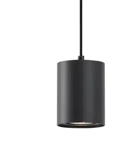 Moderné čierne závesné svietidlo pre 1-fázový koľajnicový systém GU10 70mm - Iconic Holt