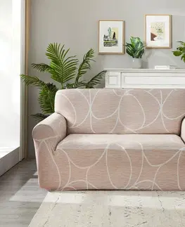 4Home Napínací poťah na kreslo Abstract béžová, 90-140 cm + obliečka na vankúšik zadarmo, 90-140 cm