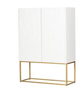 Dekoria Skriňa Wavy white, 100 x 40 x 140,5 cm 