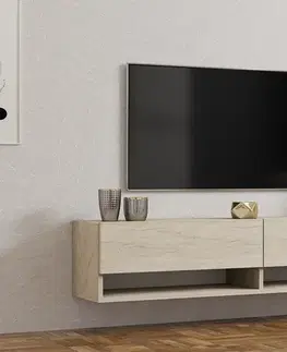 GRASS závesný TV stolík, traventine