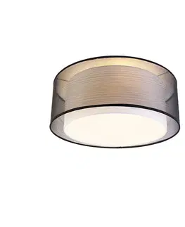 Moderné stropné svietidlo čierne s bielou 50 cm 3-svetlo - Drum Duo