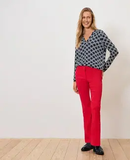 Bengalínové nohavice Bootcut, červené