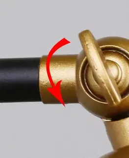 Nástenná lampa na nákladné auto čierno-zlatá 1X40W E27 zlatá