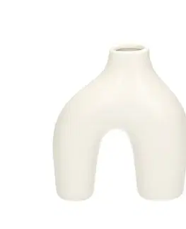 Dekoria Váza Unico 18cm white, 15,5 x 6,5 x 18 cm 