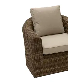 DEOKORK Ratanové kreslo BORNEO LUXURY (hnedá)