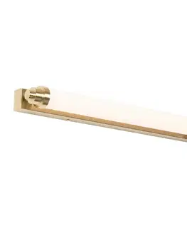 Nástenná lampa biela so zlatom vrátane LED 3-stupňového stmievača IP44 - Yordi