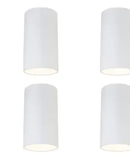 Sada 4 moderných prisadených bodových svetiel biela 5,5 cm GU10 50 mm - Tuba
