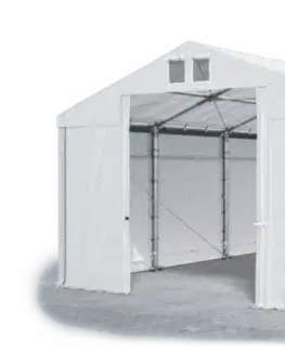 Skladový stan 5x10x2,5m strecha PVC 560g/m2 boky PVC 500g/m2 konštrukcie ZIMA PLUS Zelená Zelená Zelená