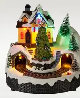 Kinekus Dekorácia dedinka s vláčikom LED pohyblivá mix