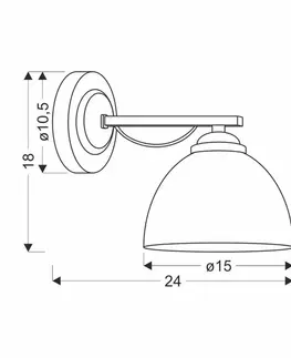 Nástenná lampa Filona Lamp Chróm 1X40 E27 Biele tienidlo