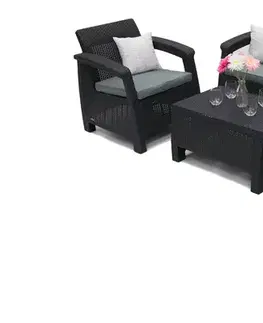 DEOKORK Záhradná ratanová zostava CORFU antracit