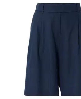 Ľanové bermudy, tmavomodré