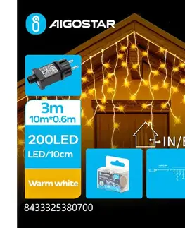  B.V.  - LED Vonkajší vianočný reťaz 200xLED/8 funkcií 13x0,6m IP44 teplá biela B103031QL