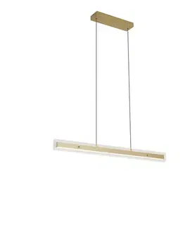Moderné závesné svietidlo mosadzné s čírym sklom vrátane LED Easylift - Catch