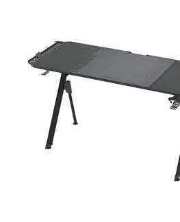  Herný stôl FALCON s LED RGB podsvietením 156x60 cm čierna GS8111