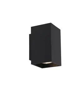 Moderná nástenná lampa čierna štvorcová 2-svetlo - Sandy