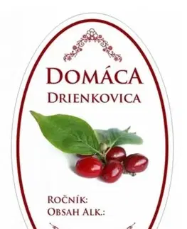 Kinekus Samolepka na fľašu DRIENKOVICA domáca ovál biela, 16ks etikiet