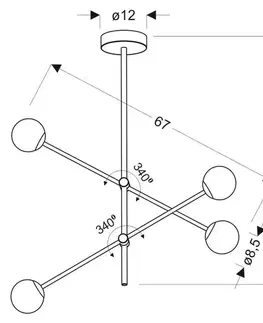 Apeti Paksos G9 LED čierna závesná stropná lampa