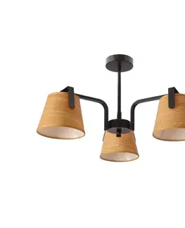Stropná lampa Amberg čierna 3x40W E14 žlté tienidlo